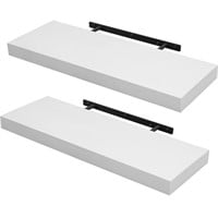 BATODA Set of 2 24" White Floating Shelves Wall