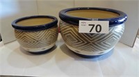(2) Ceramic Planter Set