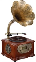 Wooden Gramophone Phonograph Turntable Vinyl