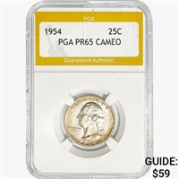 1954 Washington Silver Quarter PGA PR65 Cameo