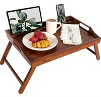 ROSSIE HOME Bamboo Wood Bed Tray, Lap Desk with