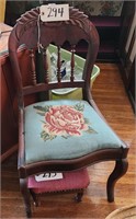 Antique Chair, Needlepoint Seat