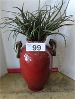 Tall Ceramic Vase w/Artificial Greenery