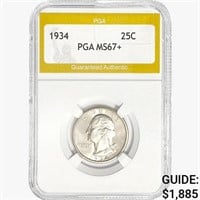 1934 Washington Silver Quarter PGA MS67+