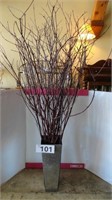 Tin Vase w/ Red Branches