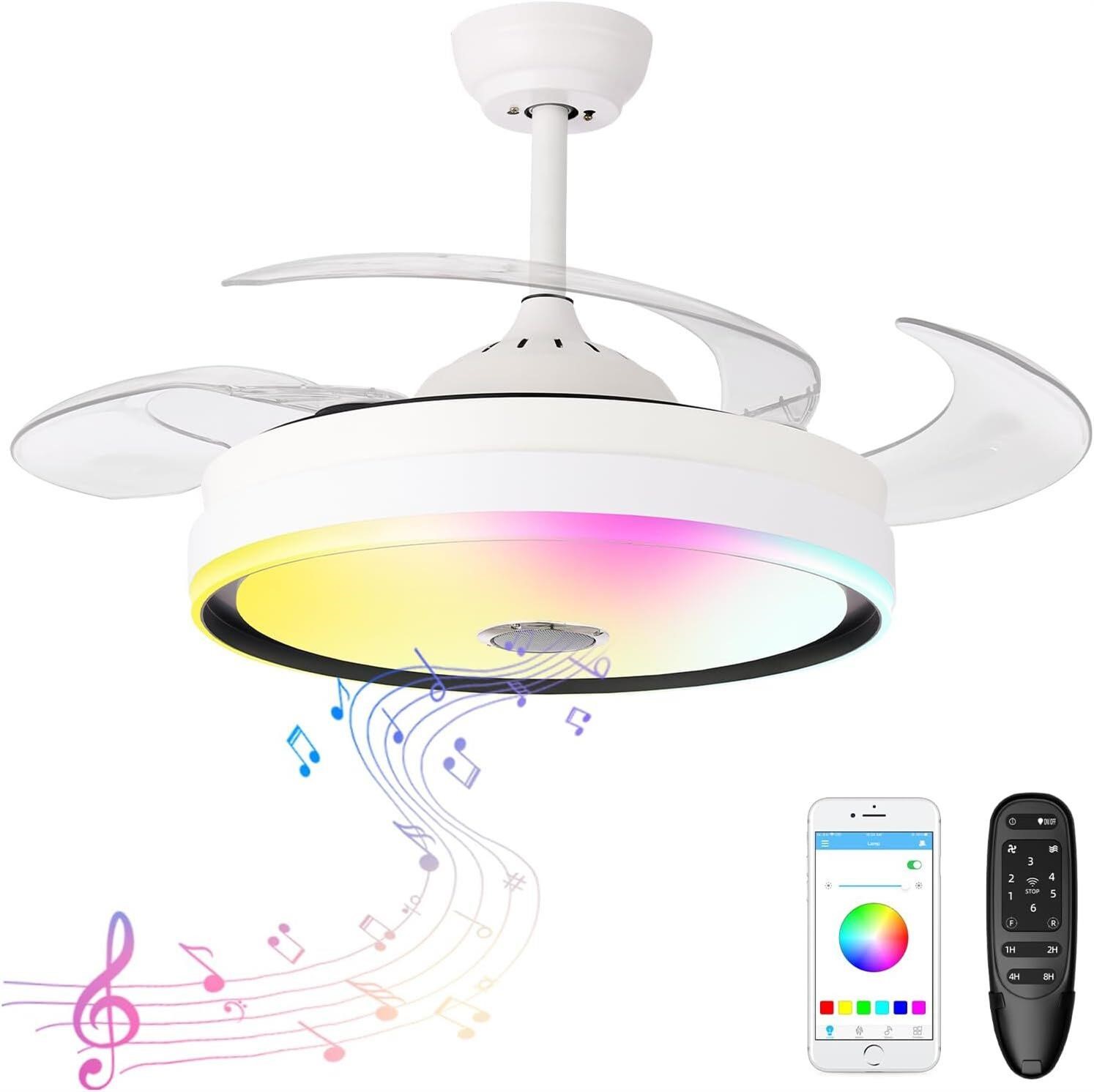 422" Chandelier Ceiling Fan with Bluetooth Speaker