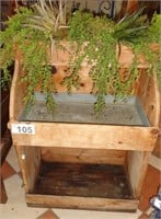 Vintage 3-Tier Planter Box w/ Artificial Greenery