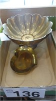 Vintage Brass Bowl / Trinket Heart Tray