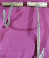 2 ANTIQUE HAY HOOKS