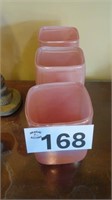 (3) Vases – Telaflora / Iridescent Pink Bag