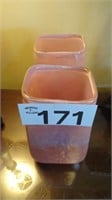 (2) Vases – Telaflora / Iridescent Pink Bag