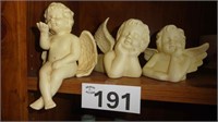 (3) Shelf Sitter Cherub / Angle Figurines