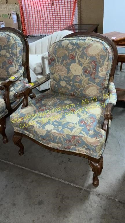 Upholstered carved side chair