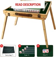 Mahjong Set with Foldable Table  Portable Kit