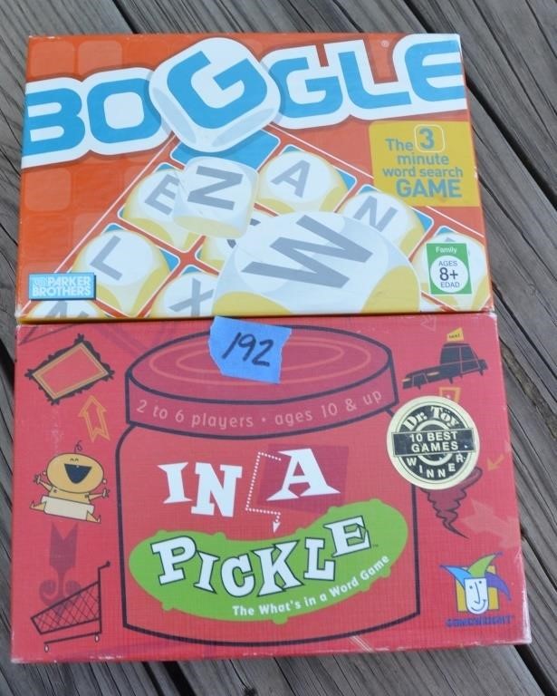 Boggle and In A Pickle Games