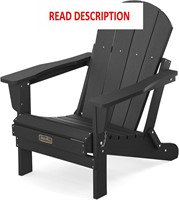 SERWALL Folding Adirondack Chair - Black