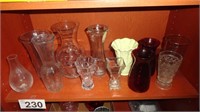 (12) Glass Vases Lot