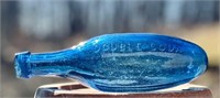 HW Lincoln Sapphire Blue Torpedo Bottle Ca. 1850s