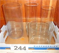 (4) Cylinder Vases