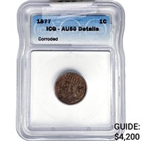 1877 Indian Head Cent ICG AU50 Details