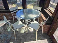 Vintage Metal & Glass Patio Set