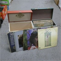 (2) Record Album Carrying Cases w/ Some Records
