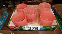 (5) Teleflora Coral Glass Vases