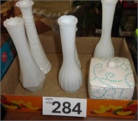 (5) Bud Vases / Candy Dish w/Lid