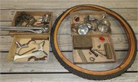 Vintage Bike Parts, Lights, Several Tools