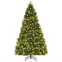 8 ft. Pre-Lit PVC Hinged Artificial Christmas Tree