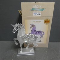 Light Up Unicorn Glitter Globe Horse Figurine