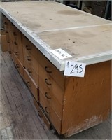 20 Drawer Work Bench on 2 Steel Dollys 79” X 36”