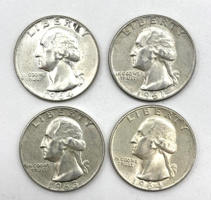 1961, 1963, and 1964 Washington Quarters