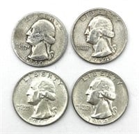 1940, 1954, 1963, and 1964 Washington Quarters