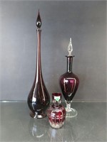 MCM Purple and Red Vases