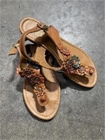 Girls Leather Sandals - Size 21-22