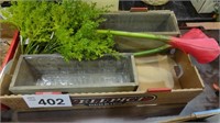 Box Planters w/ Artificial Greenery / Flowers