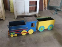 Wooden Child's Train Toybox