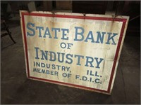 State Bank of Industry Metal Sign