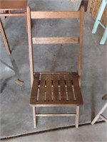 Lot of 3 Wooden Folding Chairs