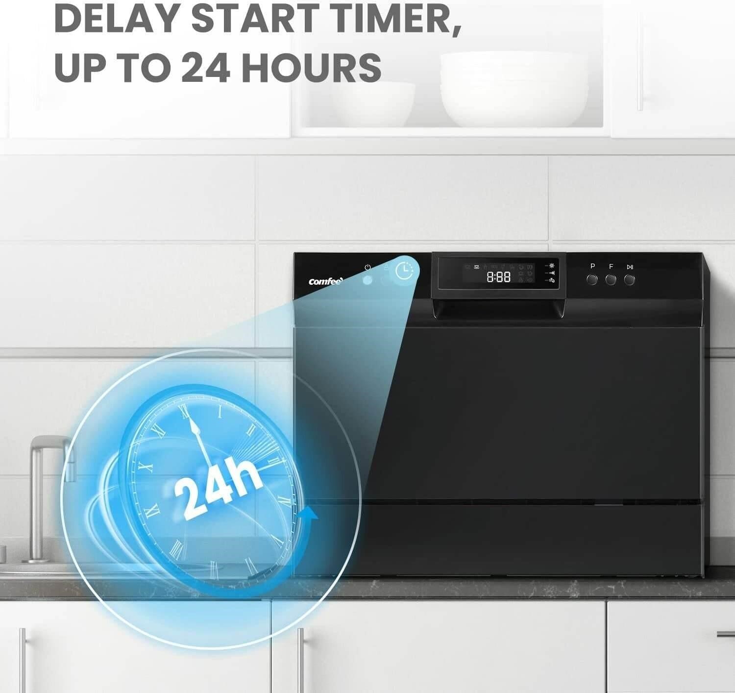 Comfee 21.6-in Countertop Dishwasher  Black