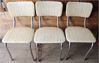 (3) Vintage Chrome & Vinyl Kitchen Chairs