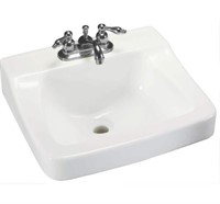 Rectangular Vitreous China Bathroom Sink in White