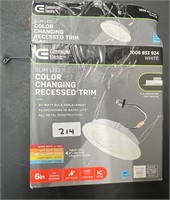 Slim LED Color Changing Recessed Trim, 6" White