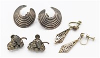 (3) PAIRS SIGNED MEXICAN STERLING EARRINGS