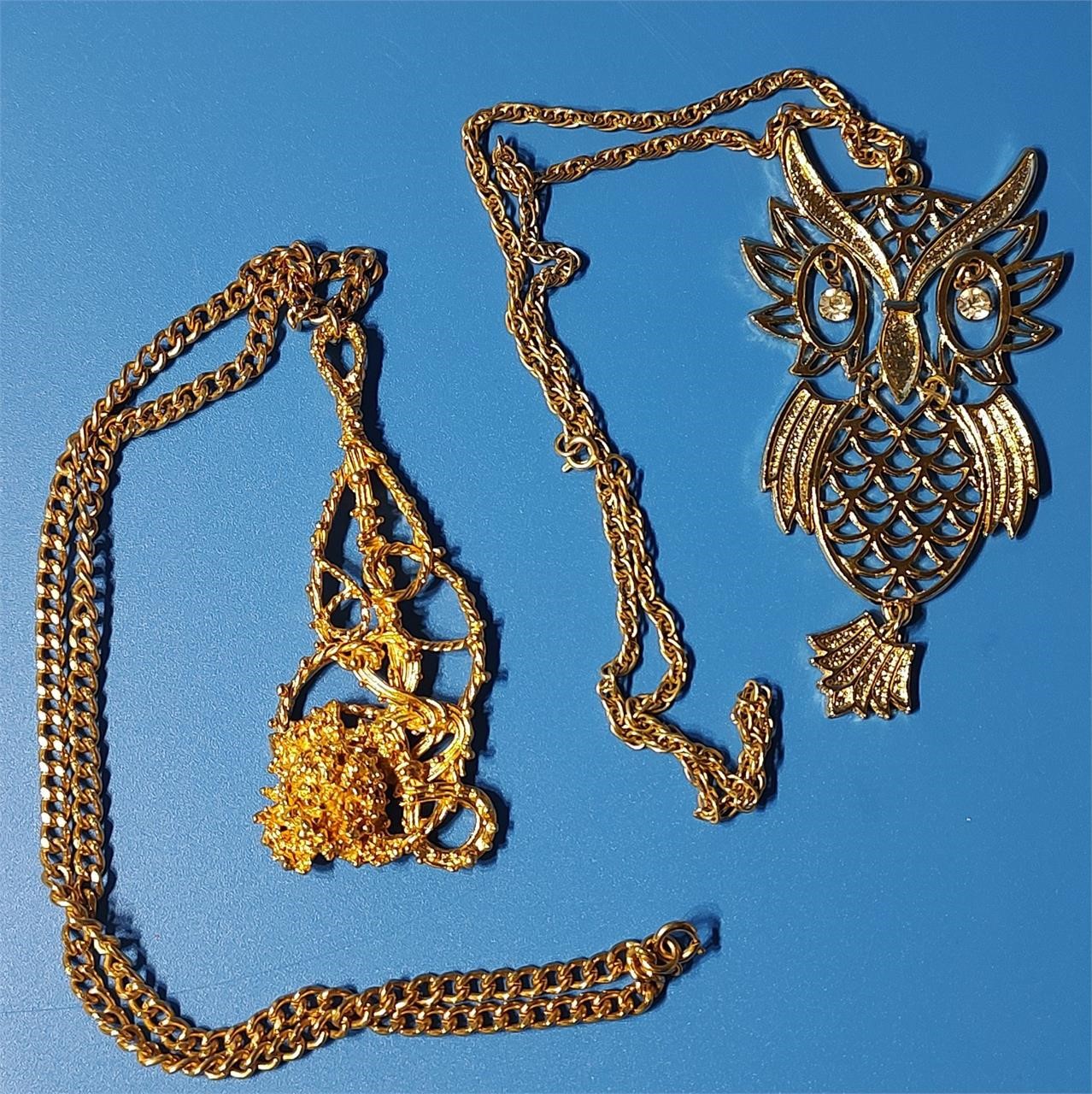 2 Necklaces w/Large Pendants