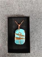 Natural Turquoise Wire Wrapped/Handmade
