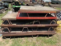 7 METAL AND WOODEN SLEDS
