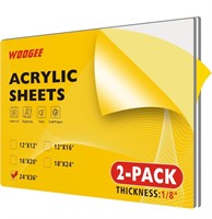 NEW $61 24x36” Clear Acrylic Sheets 2-Pack