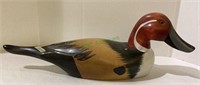 Carved wooden and hand painted duck decoy